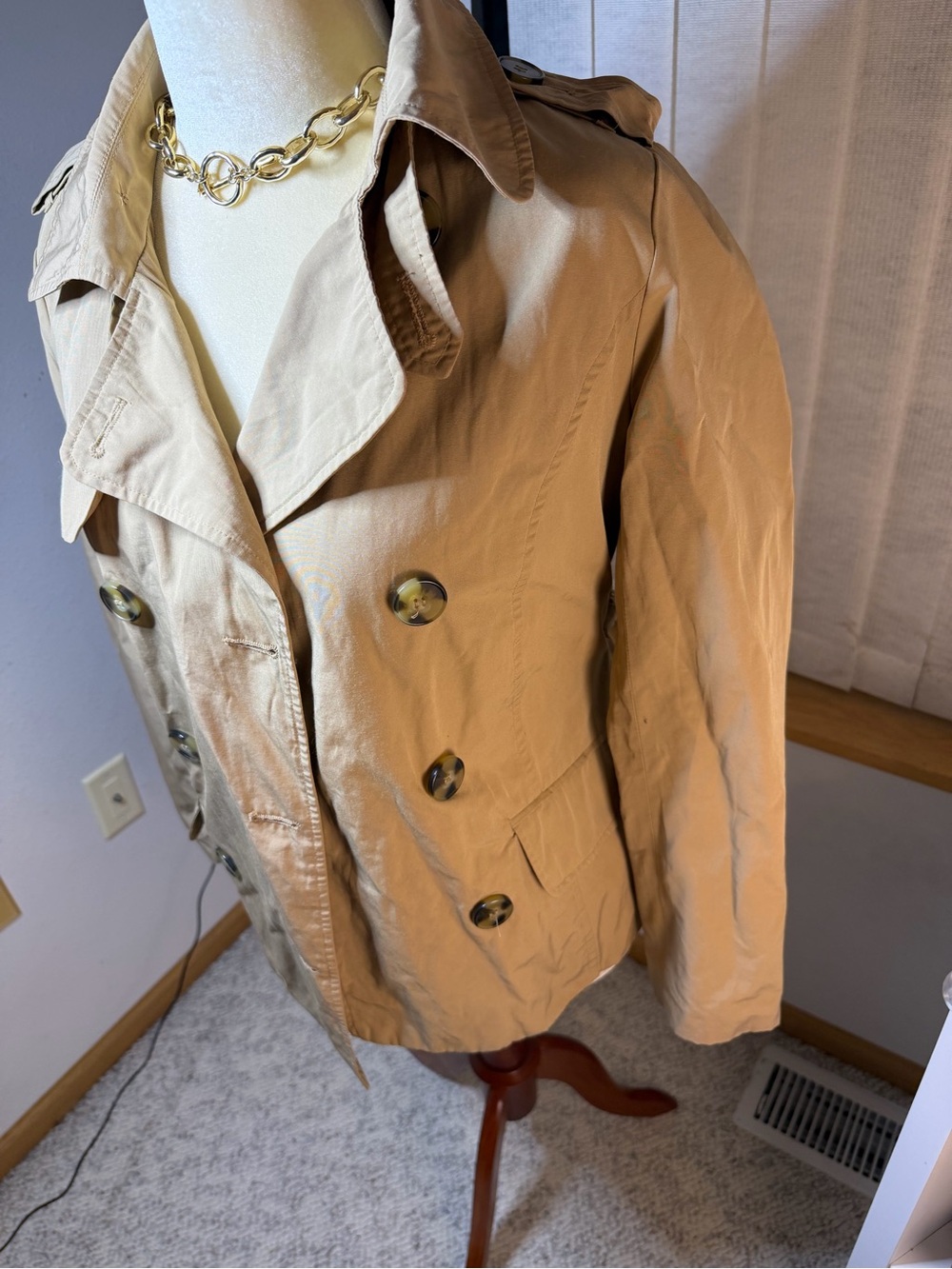 Forever 21 Tan Double-Breasted Trench Coat